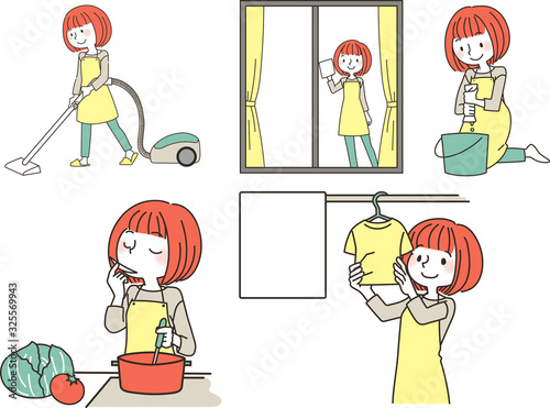主婦と家事セット