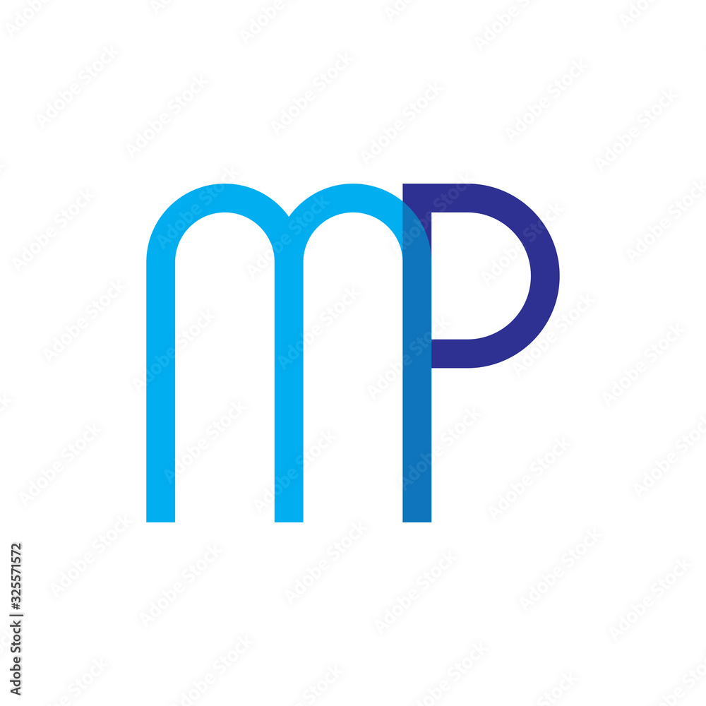 MP letter logo design vector