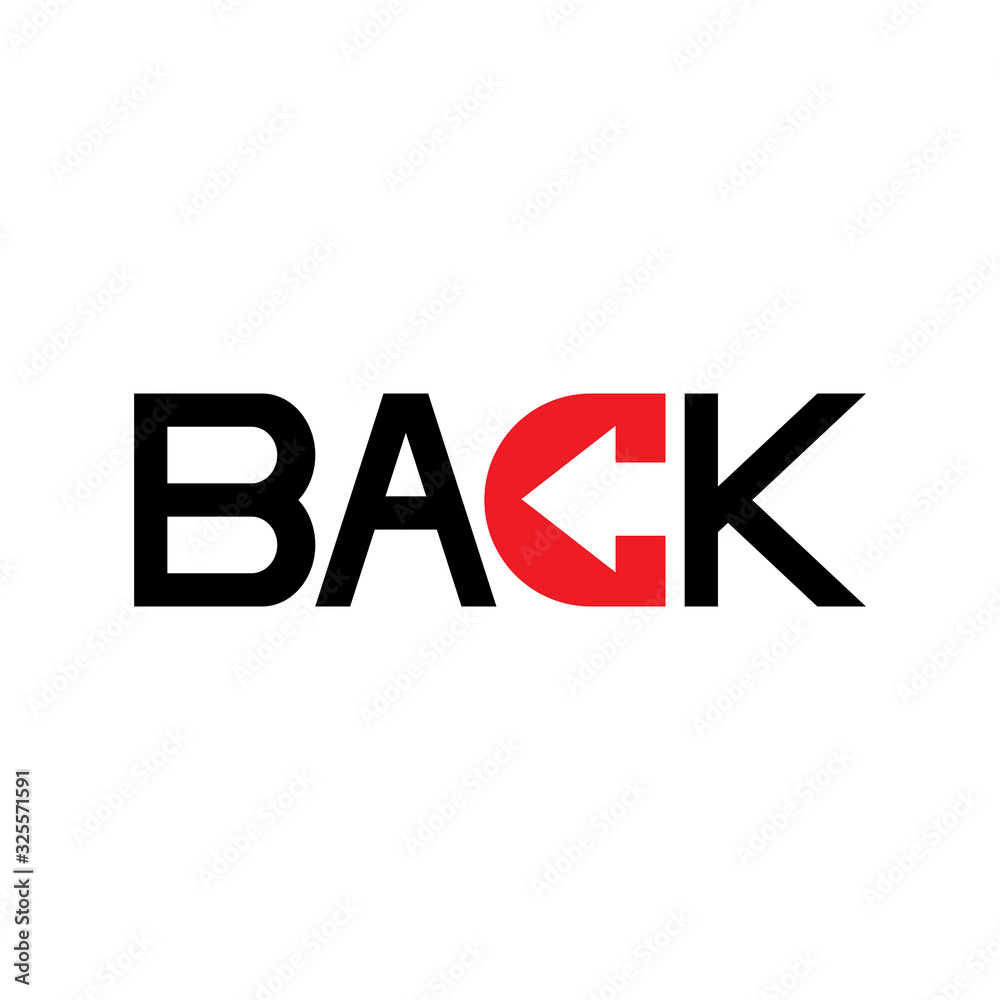 BACK letter with back Arrow logo design vector BACK letter with back Arrow logo design vector