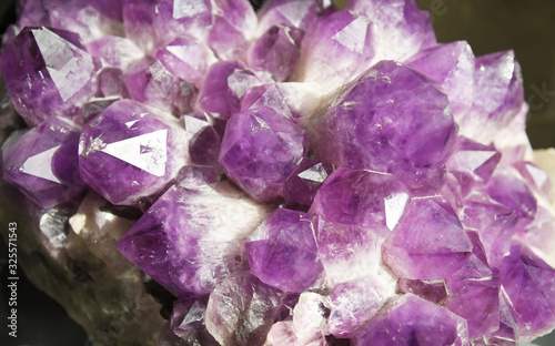 single purple amethyst crystal mineral sample 
