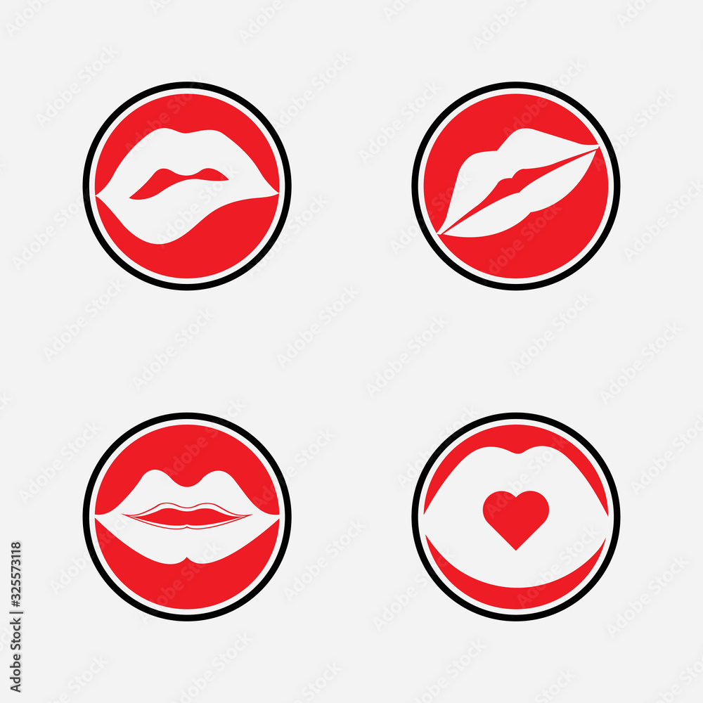 Lips icon cosmetic logo vector template Lips icon cosmetic logo vector template