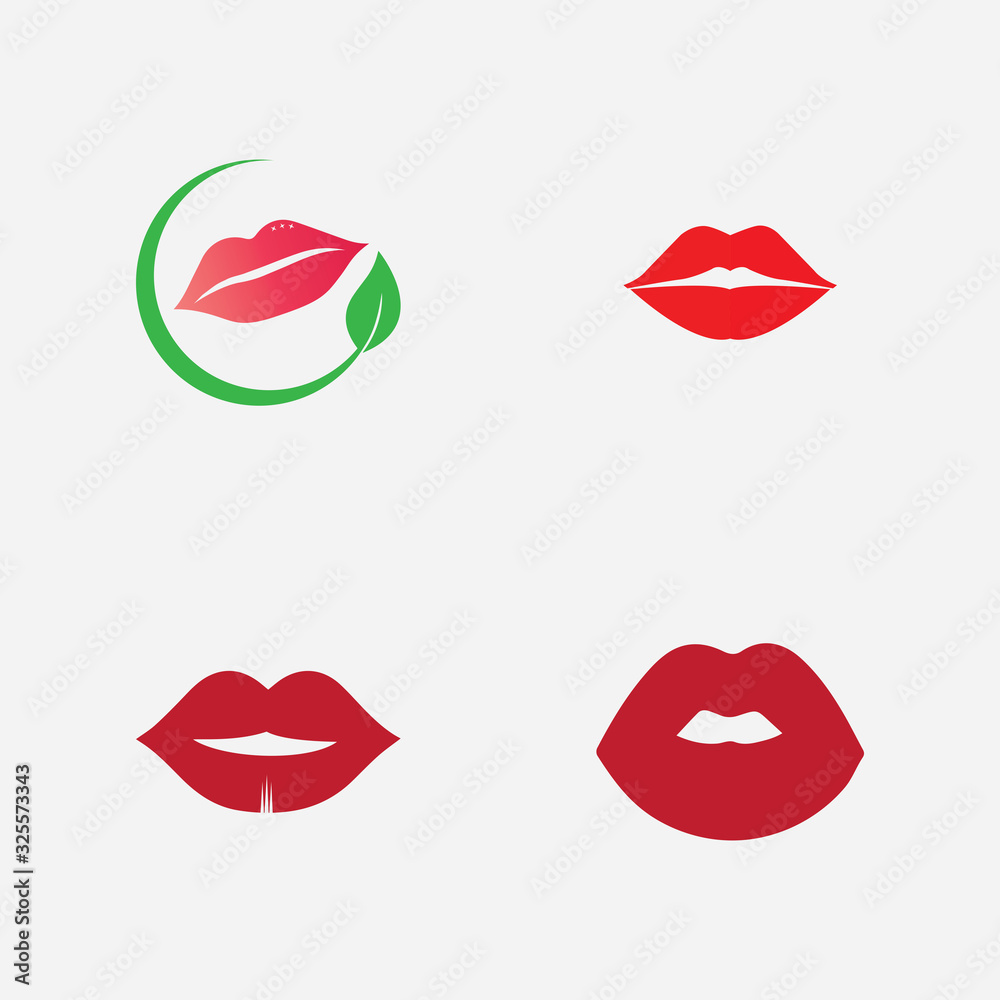 Lips icon cosmetic logo vector template Lips icon cosmetic logo vector template