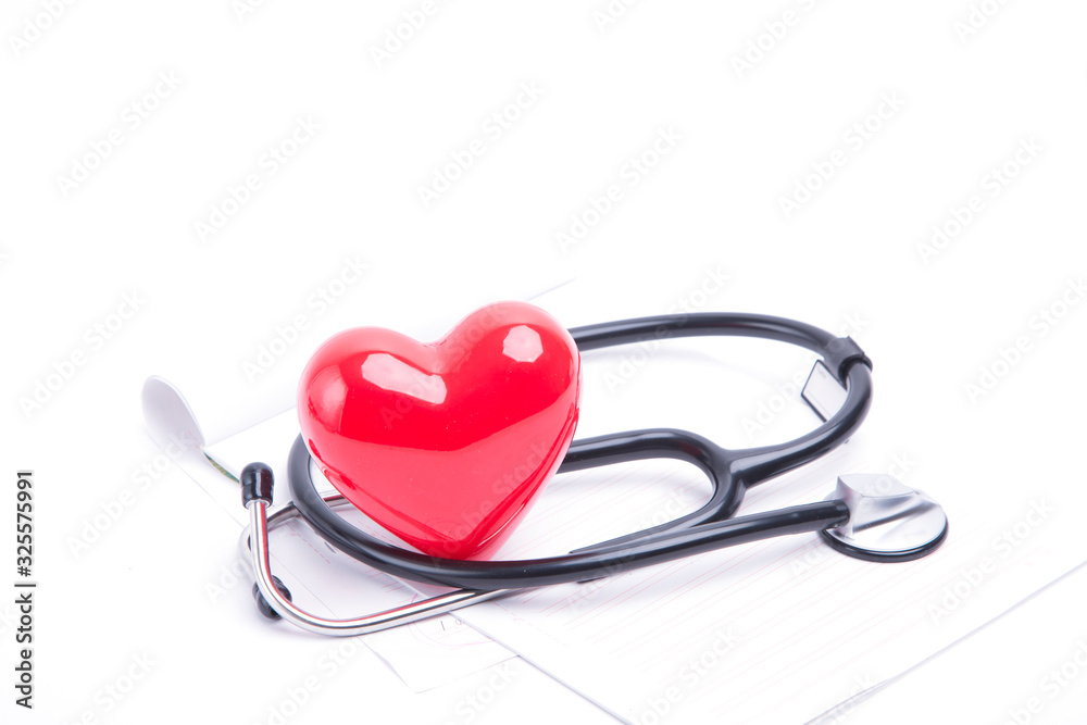 Red heart and stethoscope Red heart and stethoscope