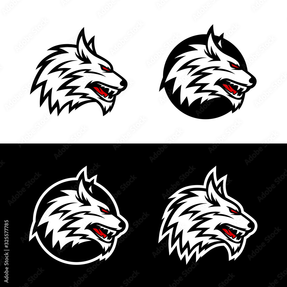 Fototapeta premium Wild wolf esport mascot logo design vector illustration