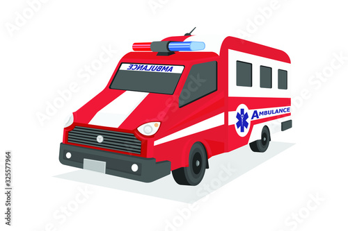 Emergency ambulance in flat style