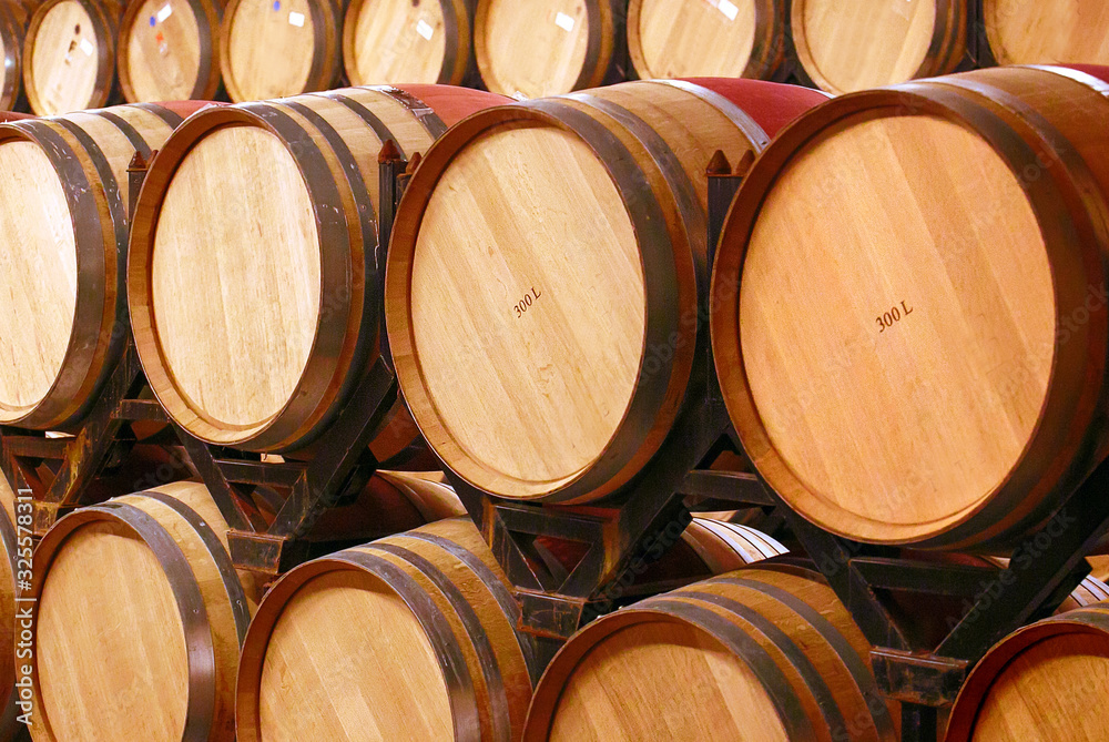 Wine barrels in wine-vaults, Spain. Wine barrels in wine-vaults, Spain.