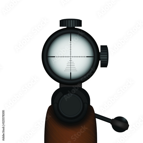 Rifle gun with scope to find target