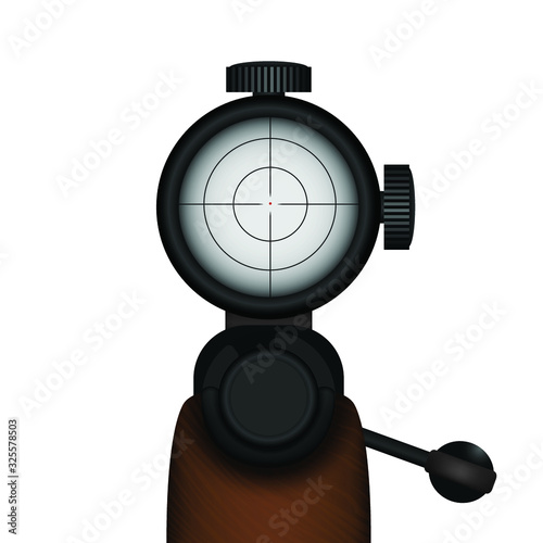 Rifle gun with scope to find target