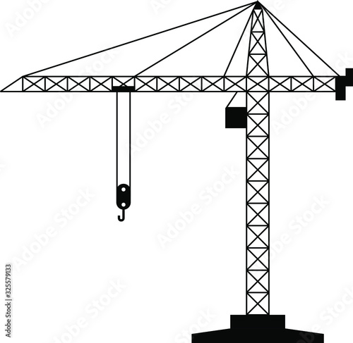 Construction crane vector icon.