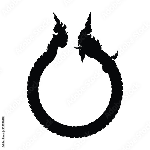 Naga monster in Asia believe silhouette vector