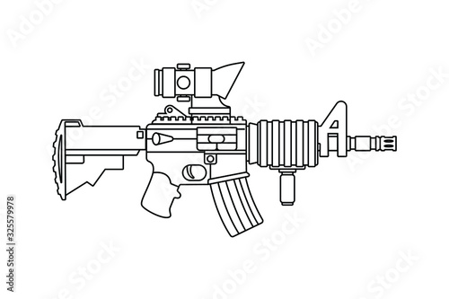 Assault rifle gun, military weapon