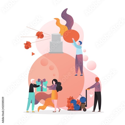 Perfume making process vector concept for web banner, website page