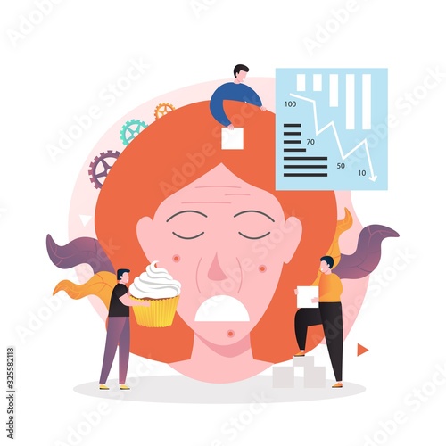 No sugar diet vector concept for web banner, website page