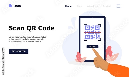 QR Code Scanning Vector Illustration Concept, Suitable for web landing page, ui, mobile app, editorial design, flyer, banner, and other related occasion