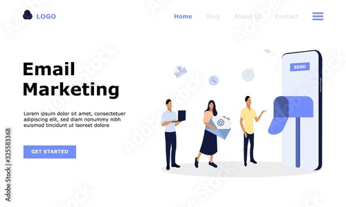 Email Marketing Vector Illustration Concept, Suitable for web landing page, ui,  mobile app, editorial design, flyer, banner, and other related occasion