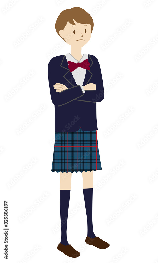 Illustration of a female student standing (Arms folded) Illustration of a female student standing (Arms folded)