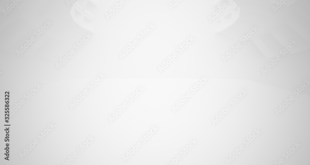 Abstract architectural background, white interior with discs. 3D illustration and rendering. Abstract architectural background, white interior with discs. 3D illustration and rendering.