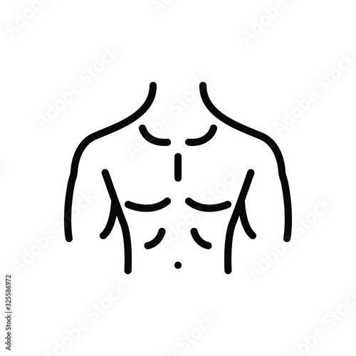 Black line icon for chest 