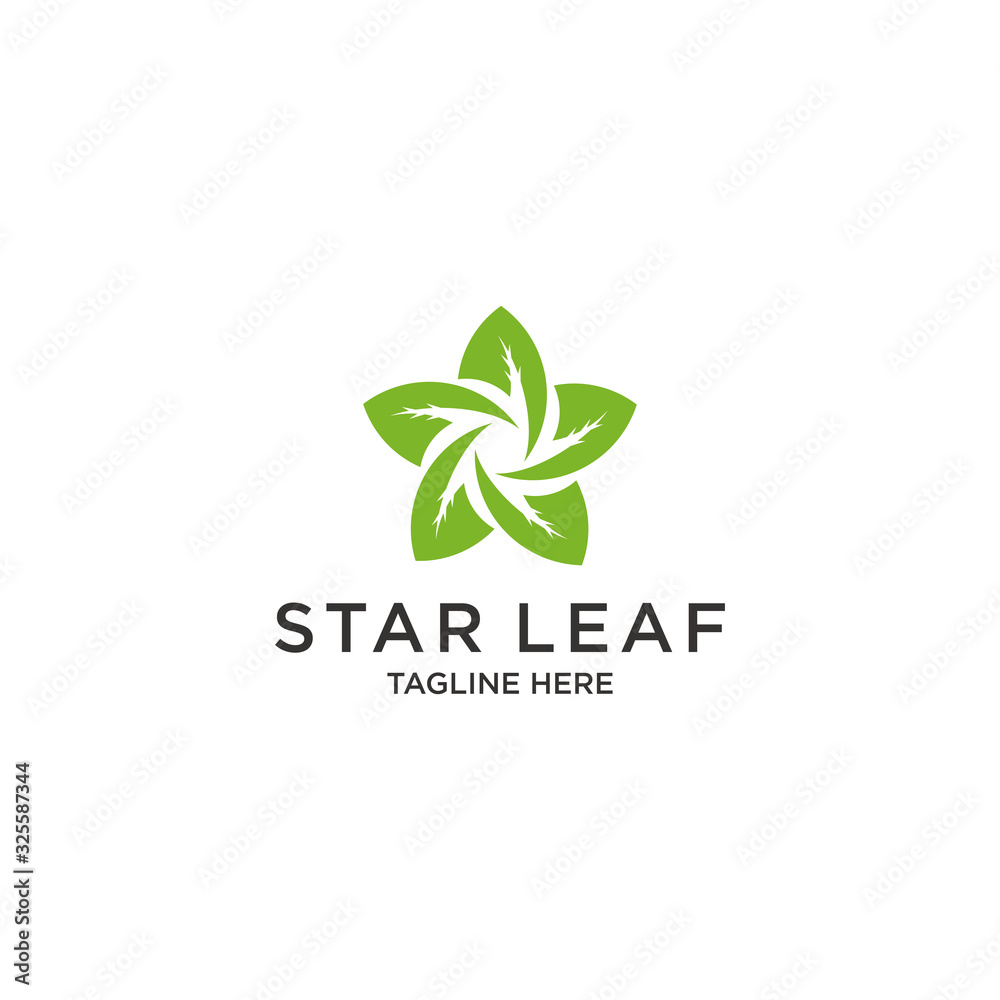 star logo leaf vector icon illustration for download