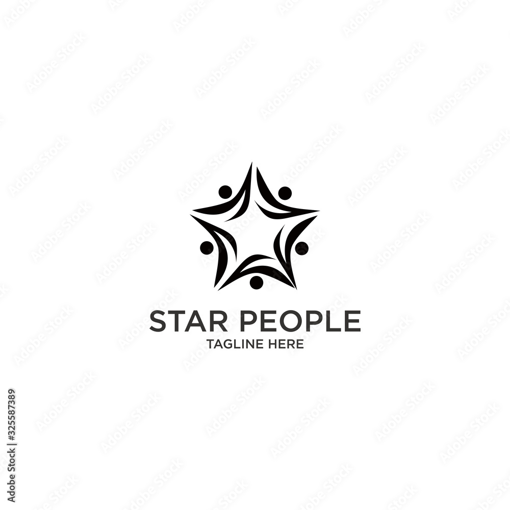 star logo people vector icon illustration for download
