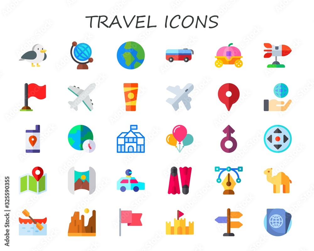 travel icon set