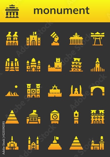 monument icon set