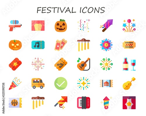 festival icon set
