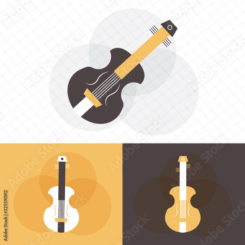 Violin icon flat design