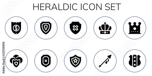 Modern Simple Set of heraldic Vector filled Icons