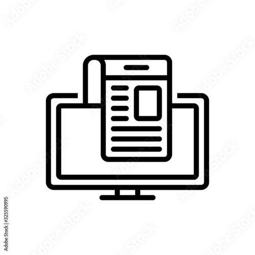 Black line icon for publisher