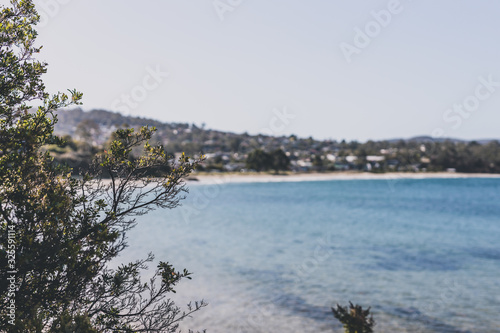 view of Blackman's Bay on a sunny summer day in the late afternoon before dusk photo