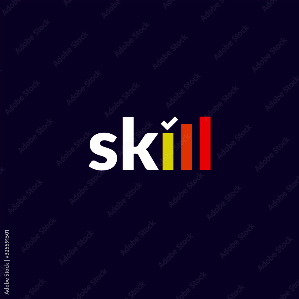 Fototapeta premium Skill logo type check chart up