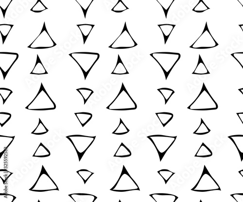 Hand drawn seamless pattern with triangles. Doodle. Vector illustration. EPS 10