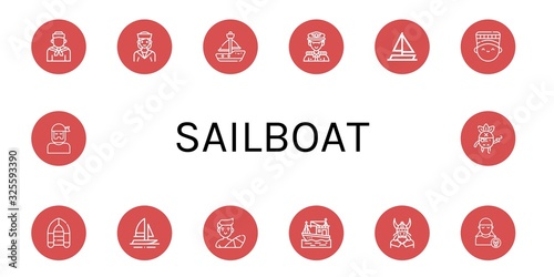 Set of sailboat icons