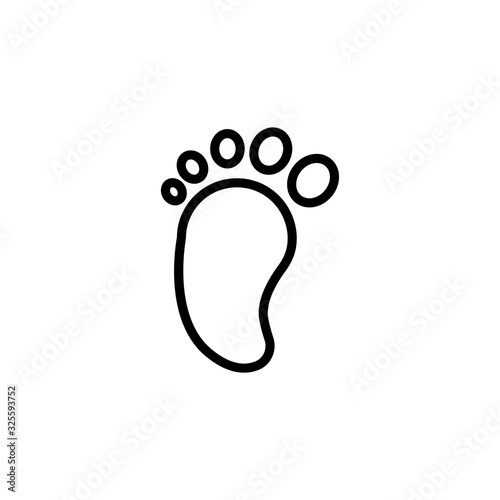 Simple footstep line icon.