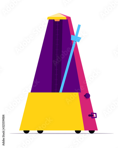 Colorful metronome with pendulum in motion