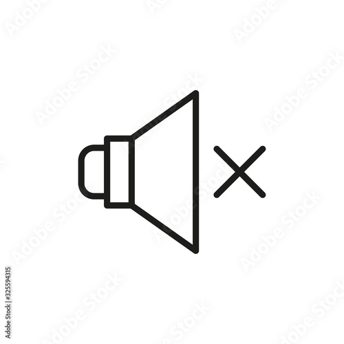 Simple mute line icon.