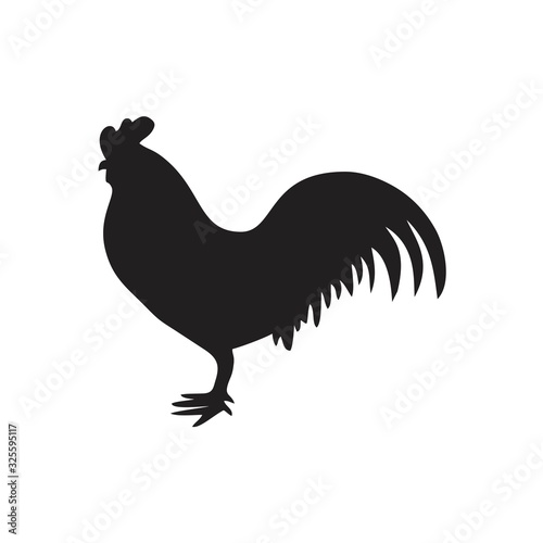 Chicken icon template black color editable. Chicken icon symbol Flat vector illustration for graphic and web design.