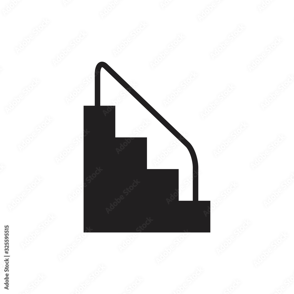 Stairs icon template black color editable. Stairs icon symbol Flat vector illustration for graphic and web design.
