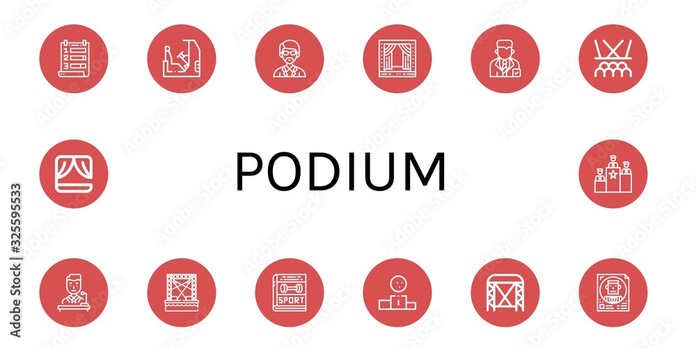podium simple icons set podium simple icons set