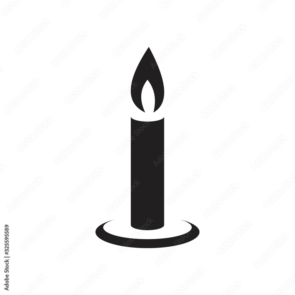 Candle icon template black color editable. Candle icon symbol Flat vector illustration for graphic and web design. Candle icon template black color editable. Candle icon symbol Flat vector illustration for graphic and web design.