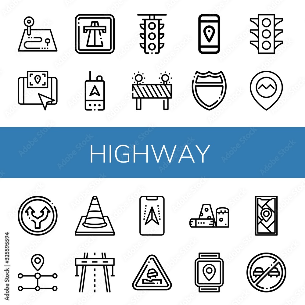 Set of highway icons Stock Vector | Adobe Stock
