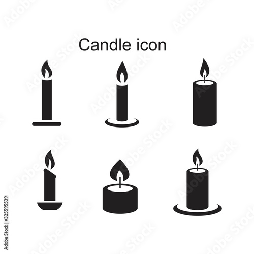 Candle icon template black color editable. Candle icon symbol Flat vector illustration for graphic and web design.