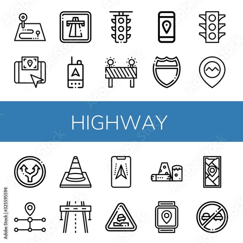 Set of highway icons