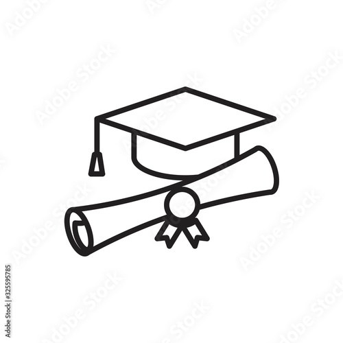 Diploma icon template black color editable. Diploma icon symbol Flat vector illustration for graphic and web design.
