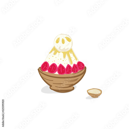 ice cream bingsu dessert drawing graphic object