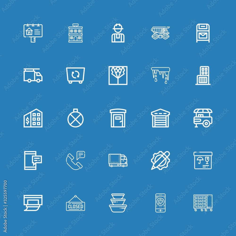 Editable 25 service icons for web and mobile