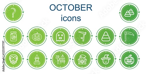 Editable 14 october icons for web and mobile