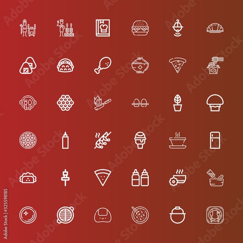 Editable 36 cuisine icons for web and mobile