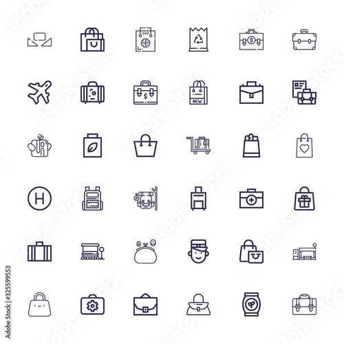 Editable 36 luggage icons for web and mobile